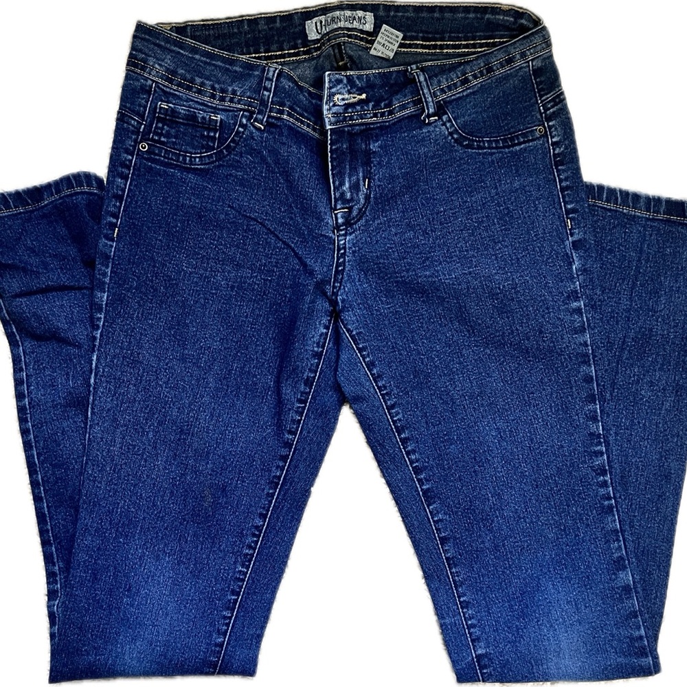 Y2K U-Turn dark denim jeans stretch skinny sz M/40